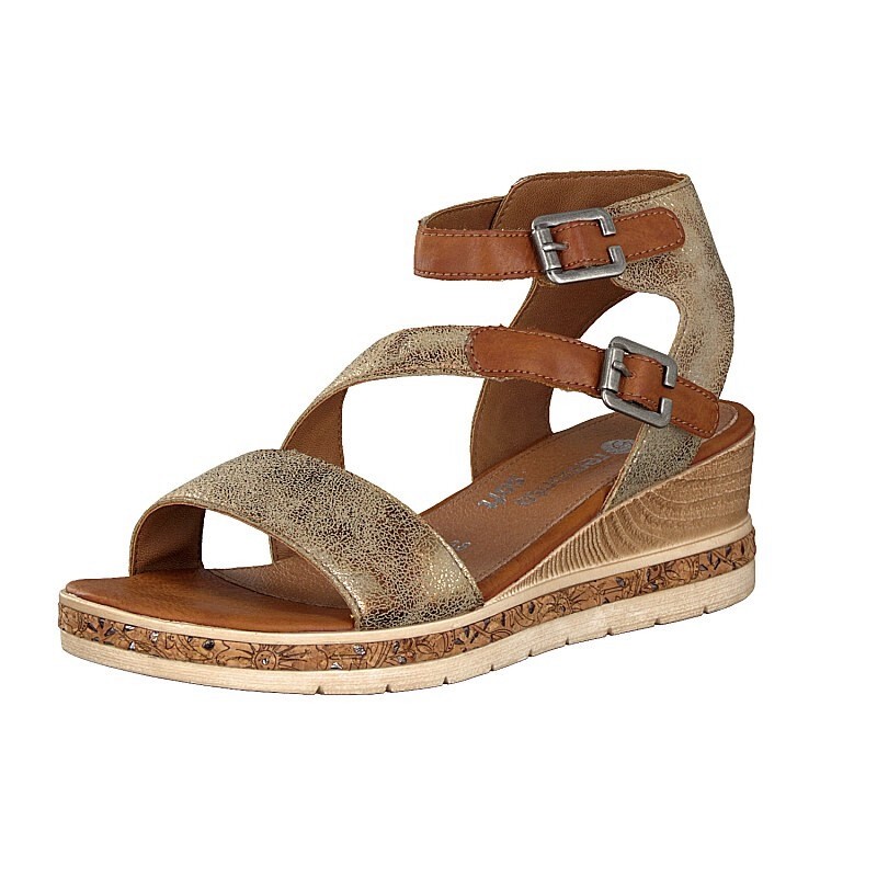 Sandalias Cunha Rieker D3052-91 Para Mulher - Metal